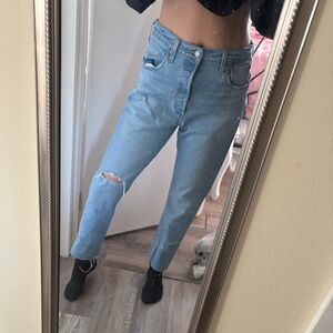 Levi's 501 Light Blue Straight Leg Jeans